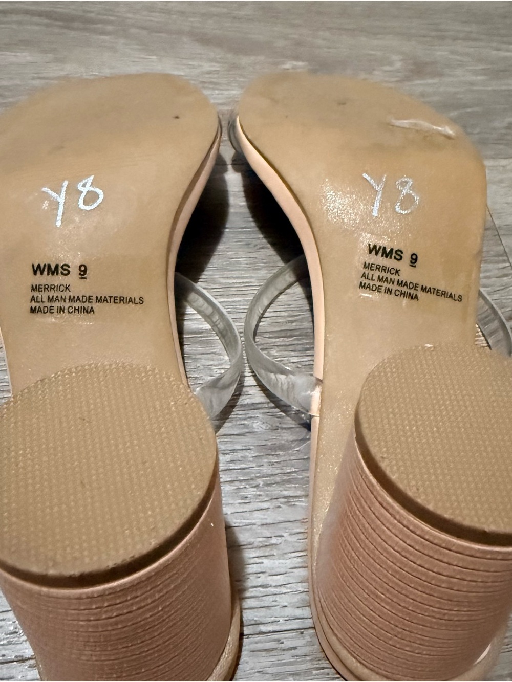 DV by Dolce Vita Nude Block Heel Sandals with Clear Straps - Picture 4 of 4